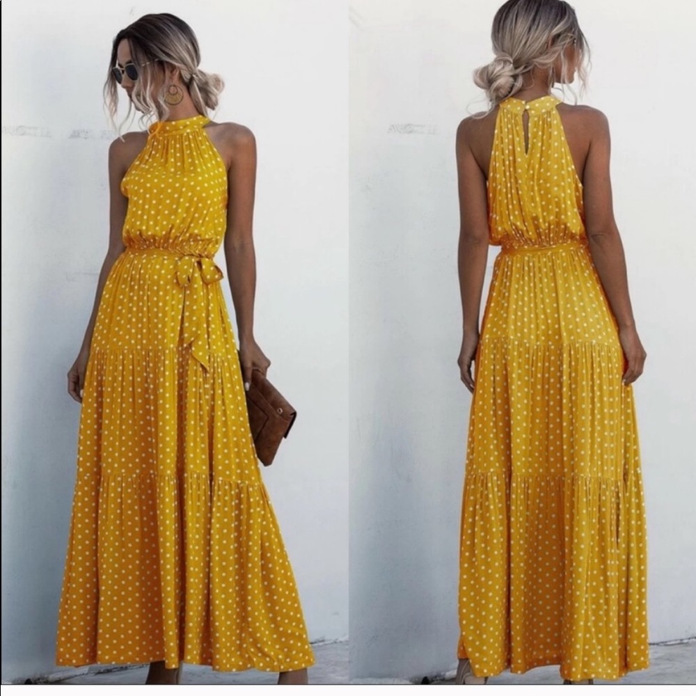 Boho floral halter maxi dress - Picture 4 of 12